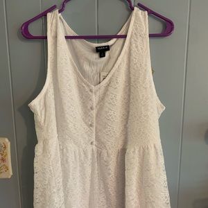 Torrid Empire Waist White Lace Tank Top